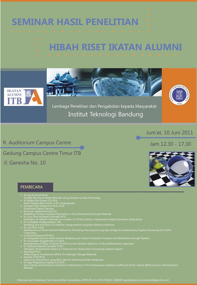 Poster Seminar Hasil Penelitian HR-IA ITB 2011
